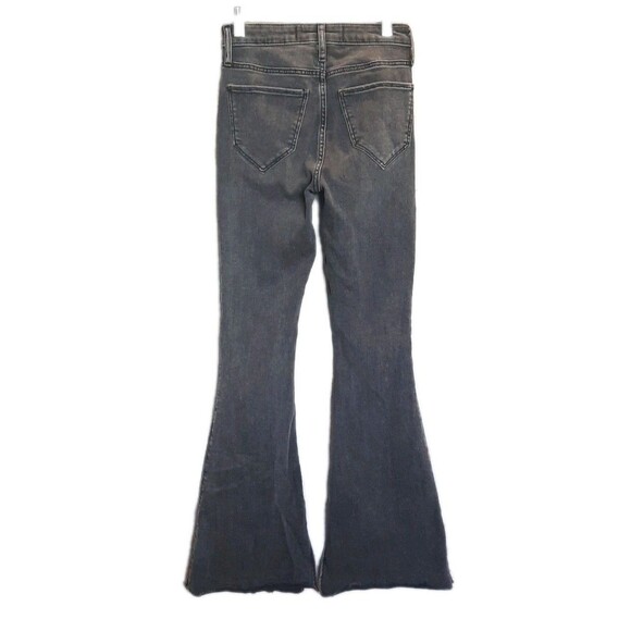 Hollister Jeans Women's High Rise Flare Charcoal Black Wash Raw Hem Size 25x31 - Picture 2 of 5
